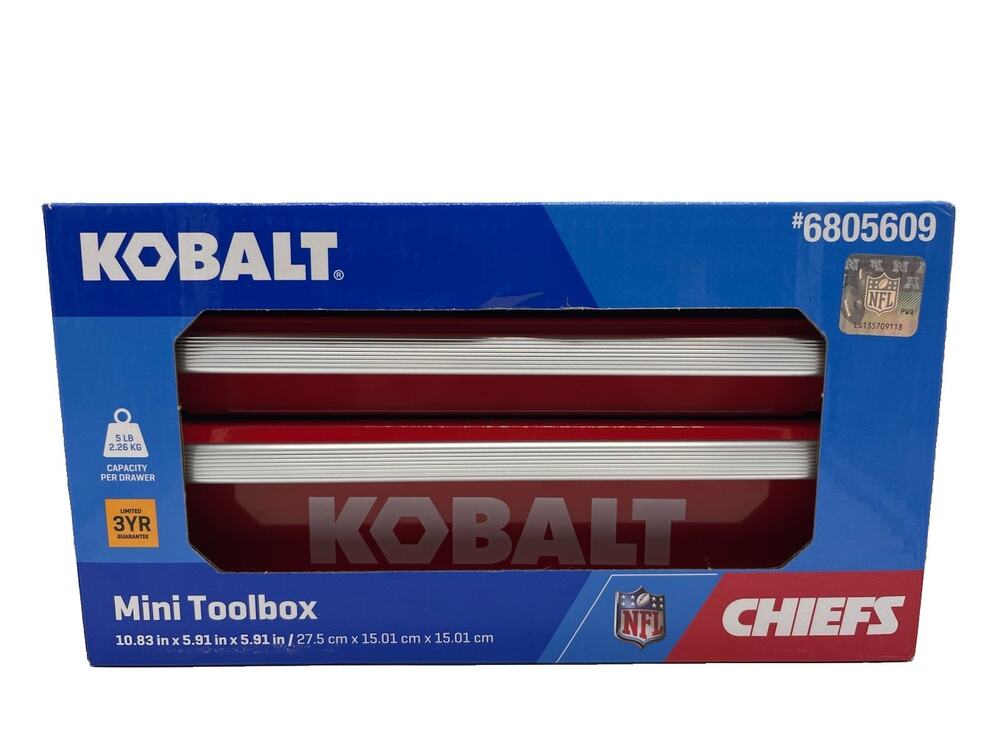 Kobalt Mini Toolbox NFL Kansas City Chiefs NEW